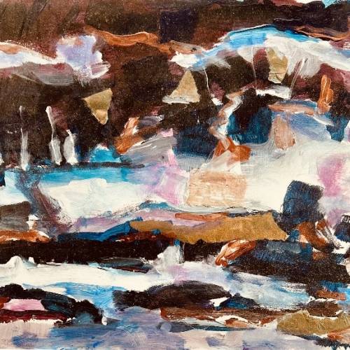 Hills of gold, on paper framed