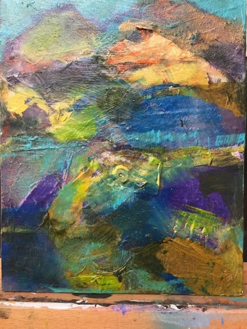 Mountaintops,  collage 14x10